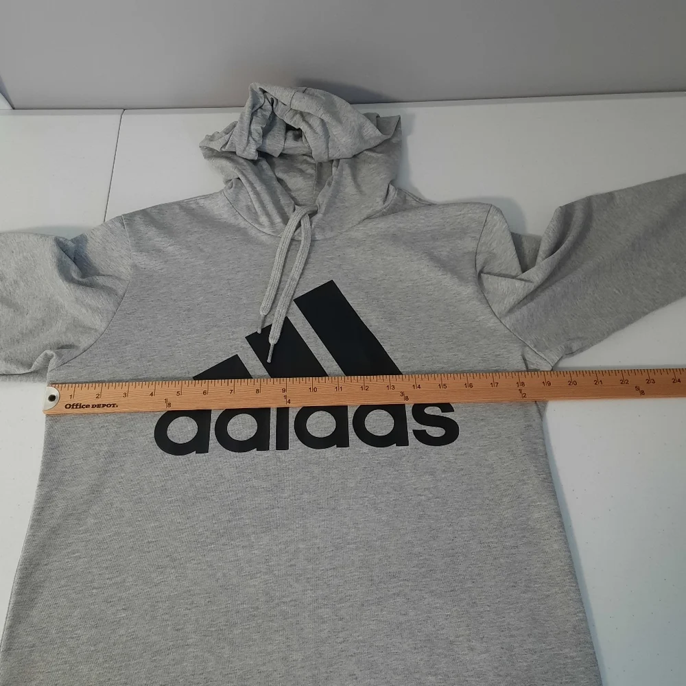 Adidas Men's Gray Logo Spellout Lightweight Hoodie size Small